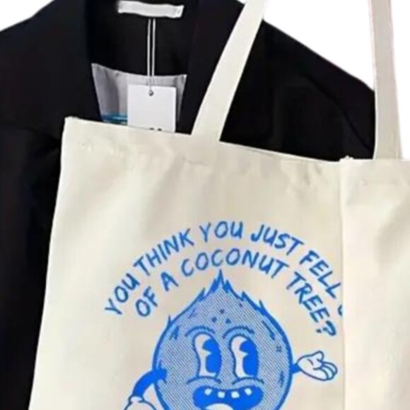 "Fell Out of a Coconut Tree?" Kamala Harris Quote Tote Bag - Picture 4 of 4